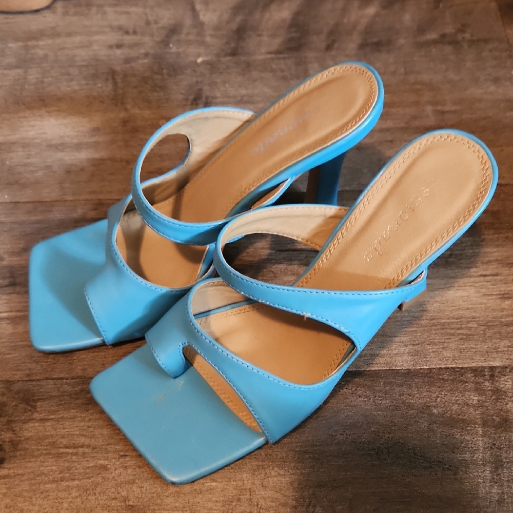 Blue Women's Heeled Sandals